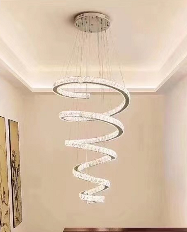 Πολυέλαιος LED με Τηλεχειριστήριο TWIST, 272W, Διάμετρος 80 cm, Ύψος 150 cm, Κρύο/Ουδέτερο/Θερμό φως, Ρυθμιζόμενο, Χρώμιο, Κρύσταλλο, Πολυέλαιοι LED από χάλυβα με Τηλεχειριστήριο Προεπιλεγμένος τίτλος Alessandro Design