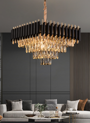 Crystal Candelabra VERSAILLES Nobile 5xE14, Διάμετρος 38cm, Ύψος 35cm Ρυθμιζόμενο, Χρυσό, Μαύρο, Μέταλλο, Crystal Crystal Candelabra Προεπιλεγμένος τίτλος Alessandro Design