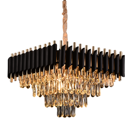 Crystal Candelabra VERSAILLES Nobile 5xE14, Διάμετρος 38cm, Ύψος 35cm Ρυθμιζόμενο, Χρυσό, Μαύρο, Μέταλλο, Crystal Crystal Candelabra Προεπιλεγμένος τίτλος Alessandro Design