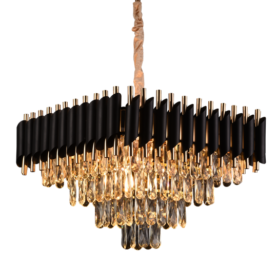 Crystal Candelabra VERSAILLES Nobile 5xE14, Διάμετρος 38cm, Ύψος 35cm Ρυθμιζόμενο, Χρυσό, Μαύρο, Μέταλλο, Crystal Crystal Candelabra Προεπιλεγμένος τίτλος Alessandro Design