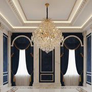 KONIG Supremo Crystal Chandelier, 24xE14, D100 cm, Χρυσό, Ρυθμιζόμενο ύψος, Μέταλλο και Κρύσταλλο