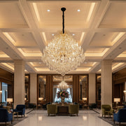 KONIG Supremo Crystal Chandelier, 24xE14, D100 cm, Χρυσό, Ρυθμιζόμενο ύψος, Μέταλλο και Κρύσταλλο