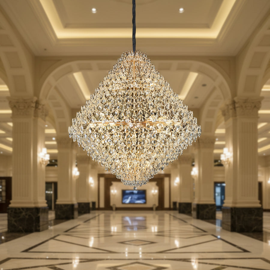 Πολυέλαιος KONIG Grande Supremo Crystal, 54xE14, D150 cm, Χρυσός, Ρυθμιζόμενο ύψος, Μέταλλο και Κρύσταλλο