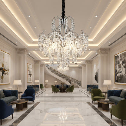 Crystal Chandelier PUBU Elegance, 5x E14, Διάμετρος 50cm, Χρώμιο