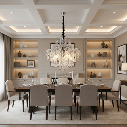 Crystal Chandelier PUBU Elegance, 5x E14, Διάμετρος 50cm, Χρώμιο