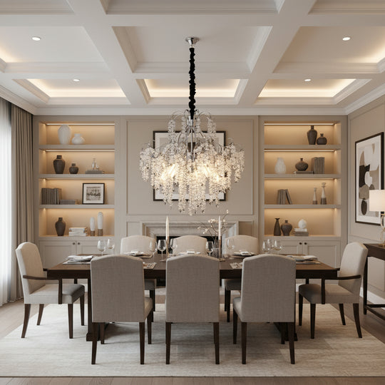 Crystal Chandelier PUBU Elegance, 5x E14, Διάμετρος 50cm, Χρώμιο