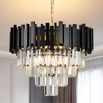 Crystal Chandelier BLOIS Eleganza 8xE14, Διάμετρος 50cm, Μαύρο, Ρυθμιζόμενο ύψος Crystal Chandeliers Προεπιλεγμένος τίτλος Alessandro Design