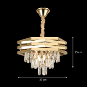Πολυέλαιος HEXA Crystal Ø37cm 5xE14 Gold