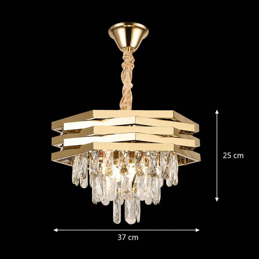 Πολυέλαιος HEXA Crystal Ø37cm 5xE14 Gold