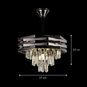 Πολυέλαιος HEXA Crystal Ø37cm 5xE14 Μαύρος