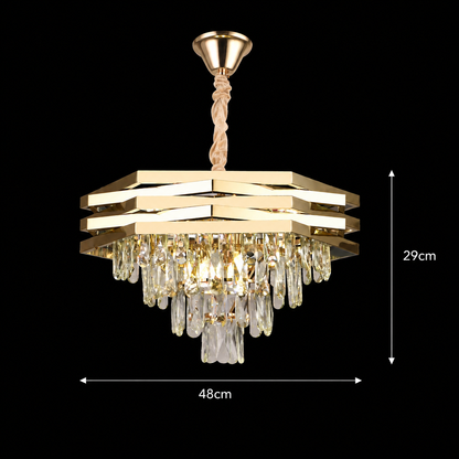 Πολυέλαιος HEXA Crystal Ø48cm 8xE14 Gold