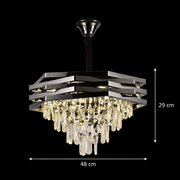 Πολυέλαιος HEXA Crystal Ø48cm 8xE14 Μαύρος