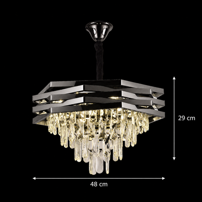 Πολυέλαιος HEXA Crystal Ø48cm 8xE14 Μαύρος