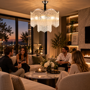 MEKELLE Regalis Κρυστάλλινος Πολυέλαιος, 18x E14, Διάμετρος 80cm, Μέταλλο και Κρύσταλλο, Γυαλιστερό Χρώμιο, Ρυθμιζόμενο Ύψος