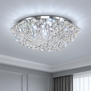 Crystal Chandelier QEQERTARSUAQ Nobile, 5x E14, Διάμετρος 40cm, Μέταλλο και Κρύσταλλο, Γυαλιστερό Chrome