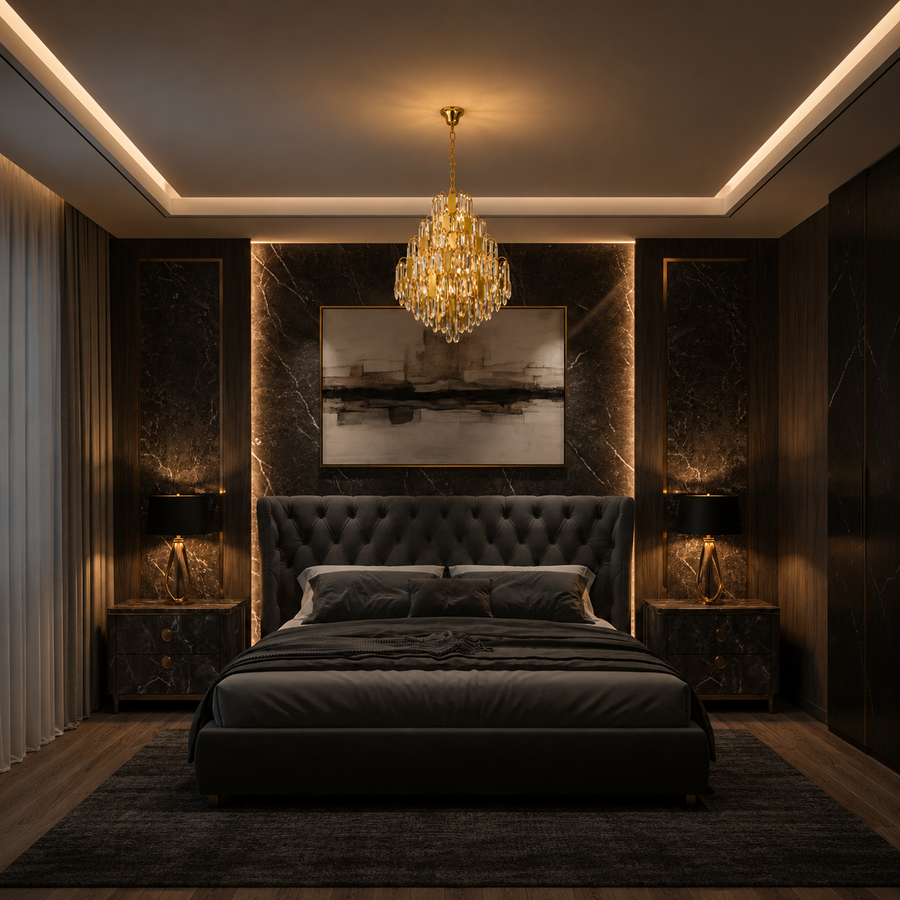 Crystal Chandelier TIER Nobile 8xE14, D40 cm, Χρυσό, Ρυθμιζόμενο Ύψος, Μέταλλο και Κρύσταλλο