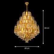 Crystal Chandelier TIER Nobile 8xE14, D40 cm, Χρυσό, Ρυθμιζόμενο Ύψος, Metal and Crystal Crystal Chandeliers Προεπιλεγμένος τίτλος Alessandro Design