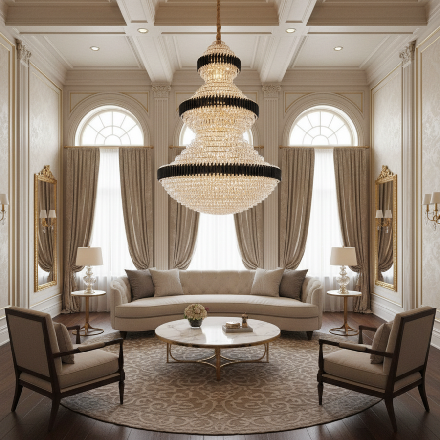 Cristal Candelabra TOUR Supremo 55xE14, D100 cm, Gold and Black, Metal and Crystal Cristal Candelabra Προεπιλεγμένος τίτλος Alessandro Design