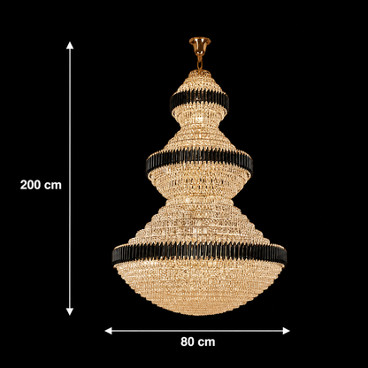 Cristal Chandelier TOUR Regalis 34xE14, D80 cm, Gold and Black, Metal and Crystal Crystal Chandeliers Προεπιλεγμένος τίτλος Alessandro Design