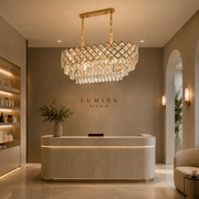 VECTORIA Supremo Crystal Chandelier, 10xE14, 75x39cm, Χρυσό, Ρυθμιζόμενο Ύψος, Μέταλλο και Κρύσταλλο