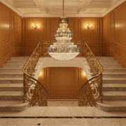 VELIOR Grande Crystal Chandelier 49xE14, D120 cm, Χρυσό, Ρυθμιζόμενο Ύψος, Μέταλλο και Κρύσταλλο
