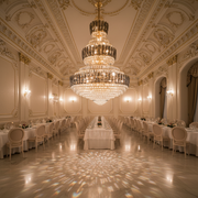 VELIOR Grande Crystal Chandelier 49xE14, D120 cm, Χρυσό, Ρυθμιζόμενο Ύψος, Μέταλλο και Κρύσταλλο