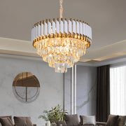 Crystal Chandelier VERSAILLES Magno 8x E14, Διάμετρος 60cm, Γυαλιστερό Χρυσό και Λευκό, Ρυθμιζόμενο Ύψος Crystal Chandelier Προεπιλεγμένος τίτλος Alessandro Design