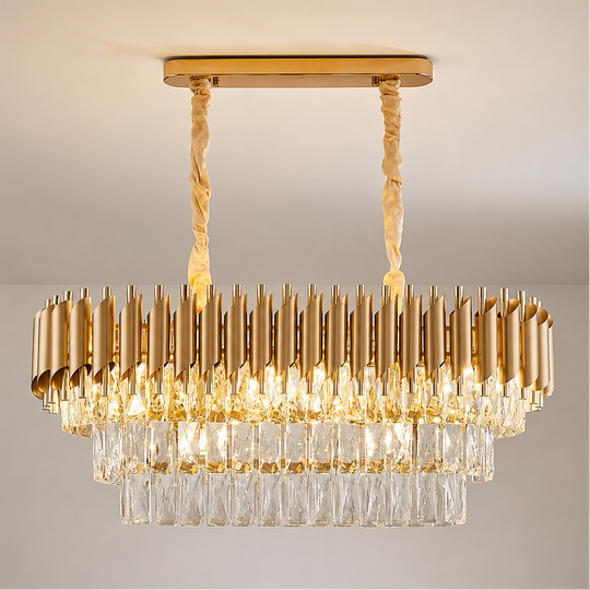 Κρυστάλλινος πολυέλαιος VERSAILLES Regalis 10xE14, Μήκος 78 cm, Χρυσός, Ρυθμιζόμενο Ύψος