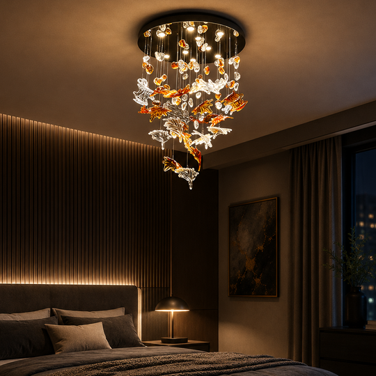 Πολυέλαιος LED ESIK Magno Cristal, 63W, Κρύο/Ζεστό/Ουδέτερο φως, μέταλλο και γυαλί, χρυσός