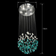 Πολυέλαιος Crystal LED OSKEMEN Eleganza, 42W, Κρύο/Ζεστό/Ουδέτερο φως, Μέταλλο και Γυαλί, Πράσινο