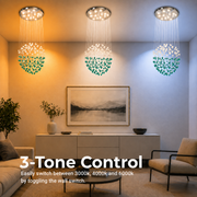 OSKEMEN Crystal LED Chandelier Supremo, 63W, Κρύο/Ζεστό/Ουδέτερο φως, μέταλλο και γυαλί, πράσινο