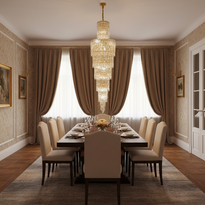 Crystal Chandelier FALL 27xE14, D60 cm, Gold, Metal and Crystal Crystal Chandeliers Προεπιλεγμένος τίτλος Alessandro Design