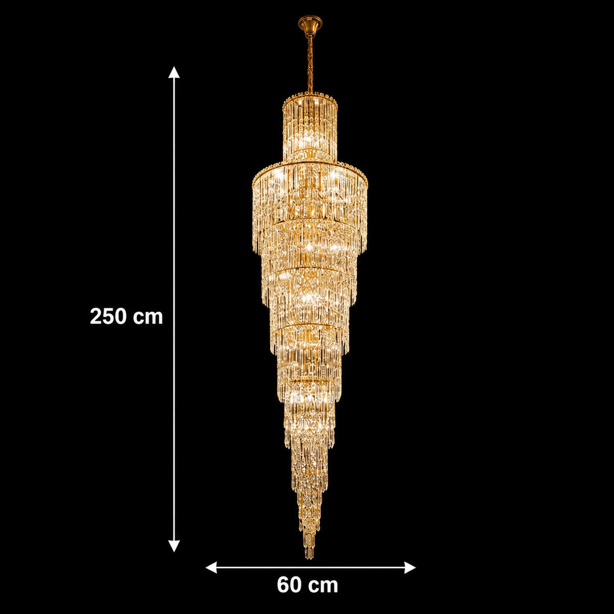Crystal Chandelier FALL 27xE14, D60 cm, Gold, Metal and Crystal Crystal Chandeliers Προεπιλεγμένος τίτλος Alessandro Design
