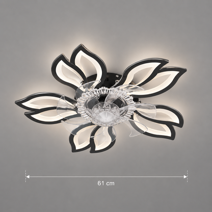 Πολυέλαιος ANEMO Fan LED με Τηλεχειριστήριο, 30W, D61cm, Κρύο/Ουδέτερο/Ζεστό φως, Μαύρο