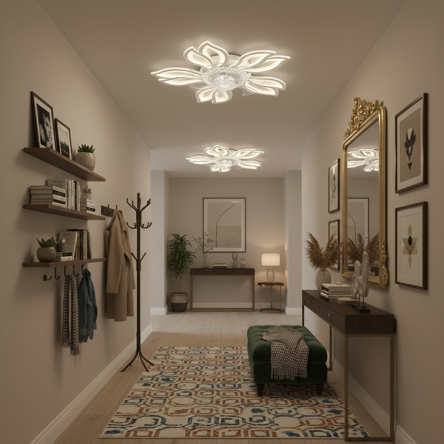 Πολυέλαιος ANEMO Fan LED με Τηλεχειριστήριο, 30W, D61cm, Κρύο/Ουδέτερο/Ζεστό φως, Λευκό