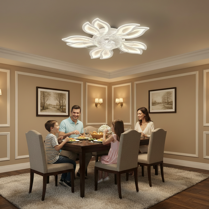 Πολυέλαιος ANEMO Fan LED με Τηλεχειριστήριο, 30W, D61cm, Κρύο/Ουδέτερο/Ζεστό φως, Λευκό