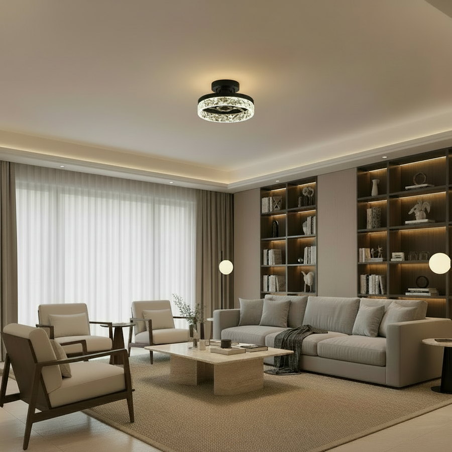 Πολυέλαιος LED VEYA με Τηλεχειριστήριο, 38W, D50cm, Κρύο/Ουδέτερο/Ζεστό φως, Μαύρο
