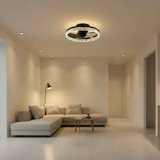 Πολυέλαιος LED VEYA με Τηλεχειριστήριο, 38W, D50cm, Κρύο/Ουδέτερο/Ζεστό φως, Μαύρο