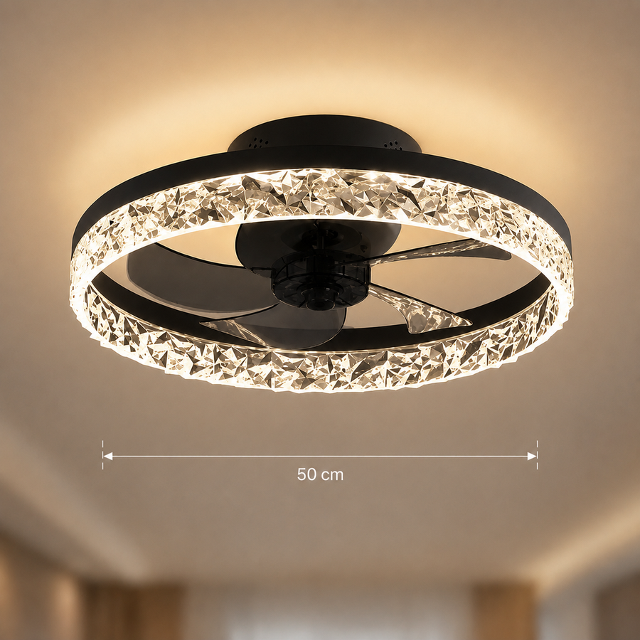 Πολυέλαιος LED VEYA με Τηλεχειριστήριο, 38W, D50cm, Κρύο/Ουδέτερο/Ζεστό φως, Μαύρο
