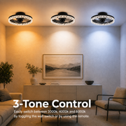 Πολυέλαιος LED VEYA με Τηλεχειριστήριο, 38W, D50cm, Κρύο/Ουδέτερο/Ζεστό φως, Μαύρο