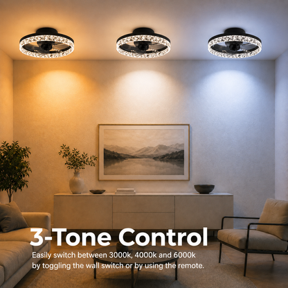 Πολυέλαιος LED VEYA με Τηλεχειριστήριο, 38W, D50cm, Κρύο/Ουδέτερο/Ζεστό φως, Μαύρο