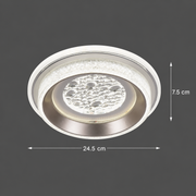 Πολυέλαιος KALESO Petito LED, 37W, Διάμετρος 24,5cm, Ζεστό/Ουδέτερο/Ψυχρό φως, Λευκό, Μεταλλικό και Κρύσταλλο