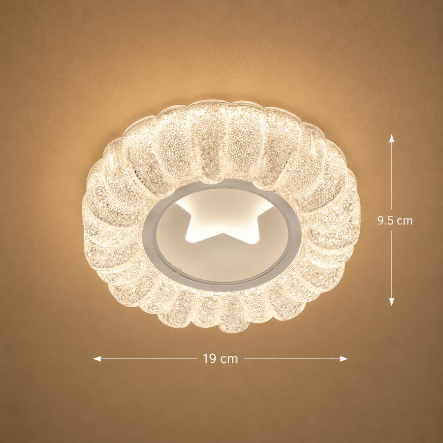 Πολυέλαιος STARR Petito LED, 21W, Διάμετρος 19cm, Ζεστό/Ουδέτερο/Ψυχρό φως, Λευκό, Μέταλλο και Κρύσταλλο