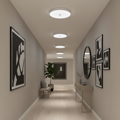 Φωτιστικό οροφής LED PL8001, D22cm, IP44, 8W, Cold Light 6000k, Λευκό