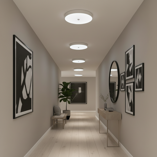 Φωτιστικό οροφής LED PL8001, D22cm, IP44, 8W, Cold Light 6000k, Λευκό