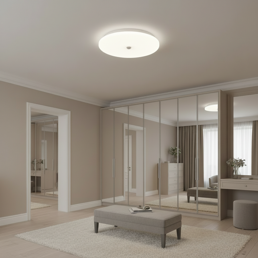 Φωτιστικό οροφής LED PL8001, D22cm, IP44, 8W, Cold Light 6000k, Λευκό