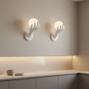 Διακοσμητικό LED φωτιστικό τοίχου MANO, 15x30cm, 1xE27, Γυαλί και Ρητίνη, Λευκό