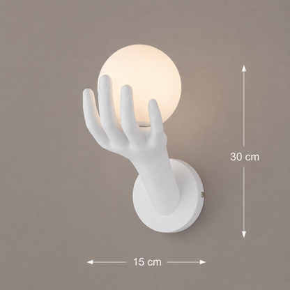 Διακοσμητικό LED φωτιστικό τοίχου MANO, 15x30cm, 1xE27, Γυαλί και Ρητίνη, Λευκό