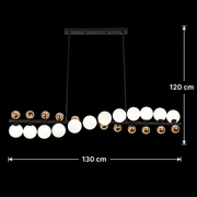 Κρεμαστός πολυέλαιος LINEO Grande, D120cm, 12x G9, Χρυσός, Μέταλλο και Γυαλί