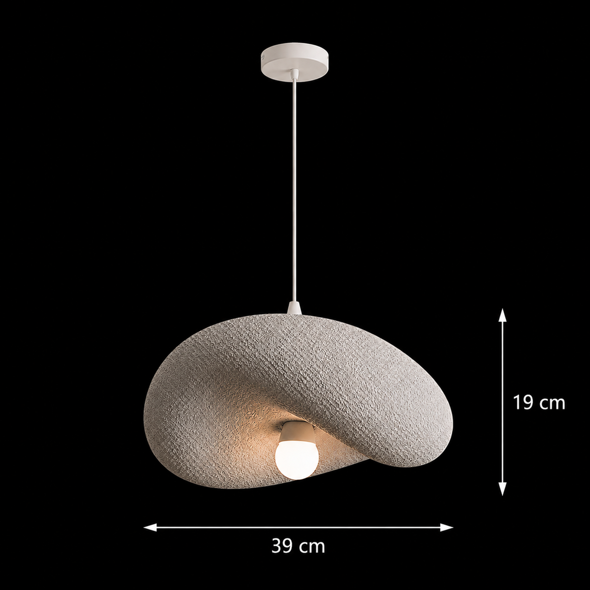 FOAMER Modern Chandelier Nobile, 39 cm, Suspended, 1 X E27, Grey, Metal and Foam, Adjustable Height Classic Chandeliers Προεπιλεγμένος τίτλος Alessandro Design